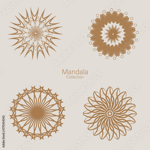 Set of mandala decorative and ornamental design