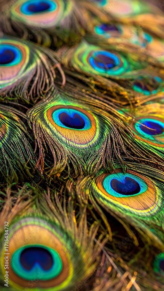 Fototapeta premium Close-up of peacock feathers