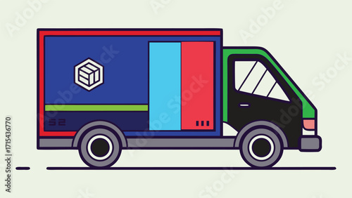 : Delivery truck transportation logistics illustration