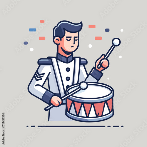 Illustration of a man playing in a marching band