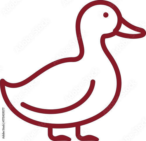 Simple minimalist duck icon cute outline animal drawing vector art vector