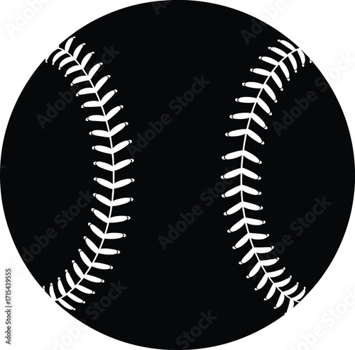 Classic baseball silhouette illustration sport equipment athletic game icon vector symbol vector