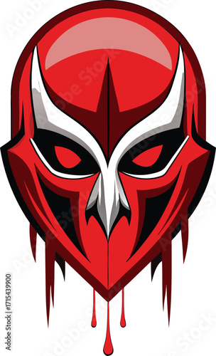 Mask with dripping blood effect