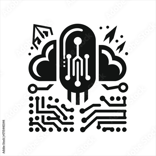 lot sensor vector silhouette clip art logo design concept  illustration