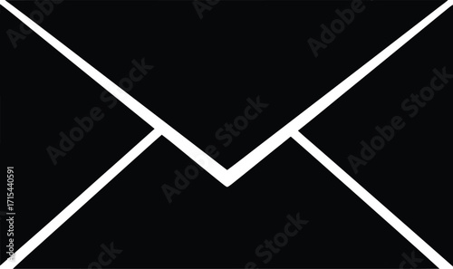 Simple black silhouette envelope icon for email and communication concepts vector