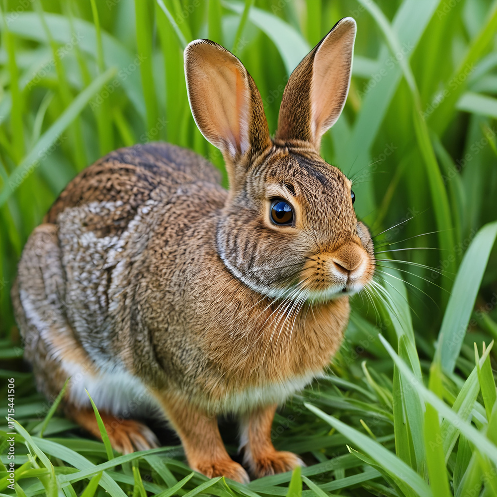 Fototapeta premium Marsh rabbit Sylvilagus palustris with its short ears and large eyes