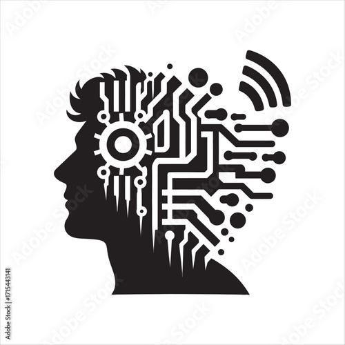 lot sensor vector silhouette clip art logo design concept  illustration