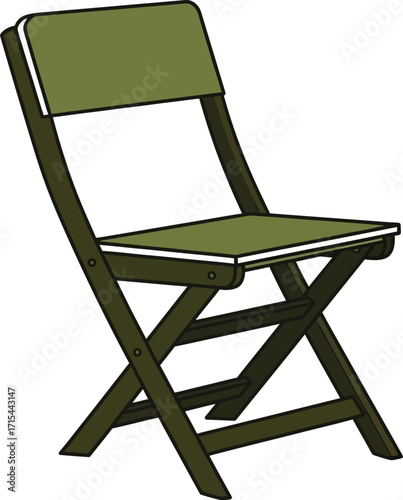 Simple foldable outdoor camping chair lightweight portable seating for beach garden park vector