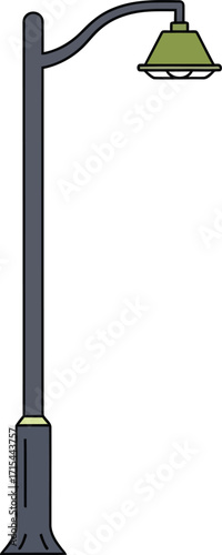Classic street lamp post illuminated outdoor lighting fixture vintage urban illumination vector