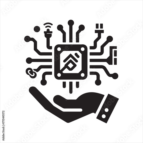 lot sensor vector silhouette clip art logo design concept  illustration