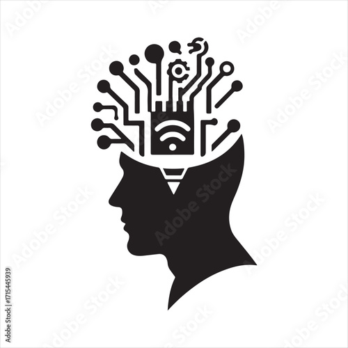 lot sensor vector silhouette clip art logo design concept  illustration