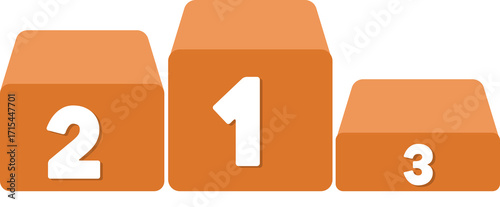 Εκτύπωση καμβά Flat art illustration of a winner podium with first, second, and third place