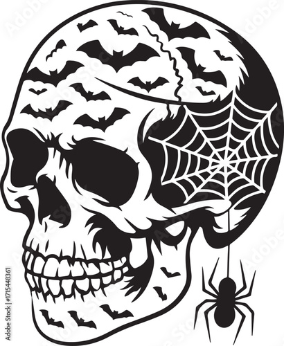 Skull Halloween SVG, Halloween shirt Svg, Spooky Haunted hallows eve Creepy SVG
