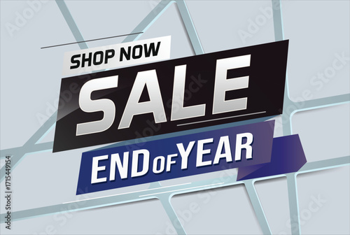 End of year Sale word concept vector illustration with lines and 3d style, landing page, template, ui, web, mobile app, poster, banner, flyer, background, gift card, coupon, label, wallpaper 