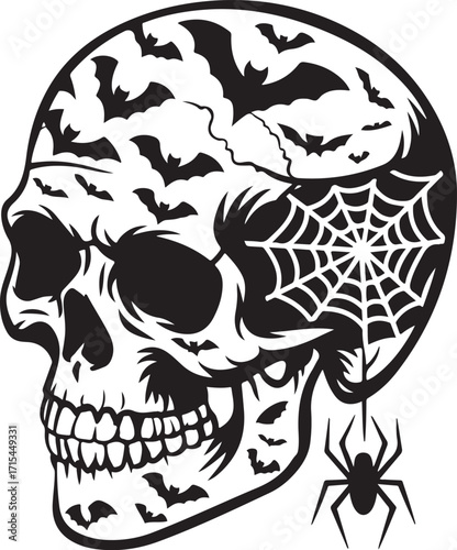 Skull Halloween SVG, Halloween shirt Svg, Spooky Haunted hallows eve Creepy SVG