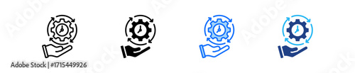 Efficiency Icon Set Multiple Style Collection