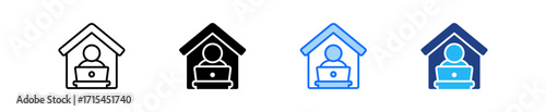 Remote Work Icon Set Multiple Style Collection