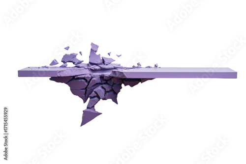 a broken piece of paper with a white background