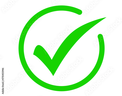 Green check mark in a circle isolated on transparent background