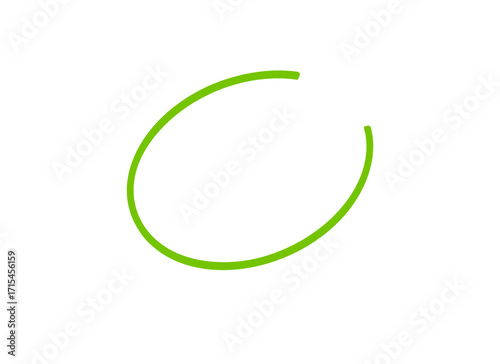 Green circle outline, isolated on transparent background