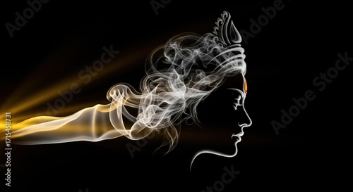 Navratri's Divine Protector, Durga Mata: Her form, crafted from light and shadow, symbolizes her eternal promise to safeguard righteousness and her followers.