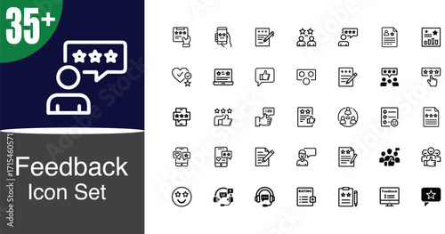 Diverse feedback icon set for user experience and satisfaction analysis