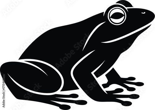 Black frog silhouette vector amphibian animal