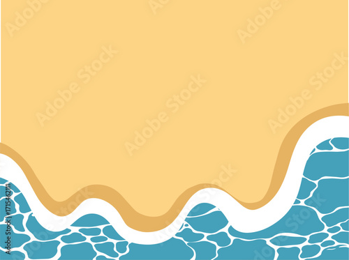Tropical Beach Ocean Waves Illustration
