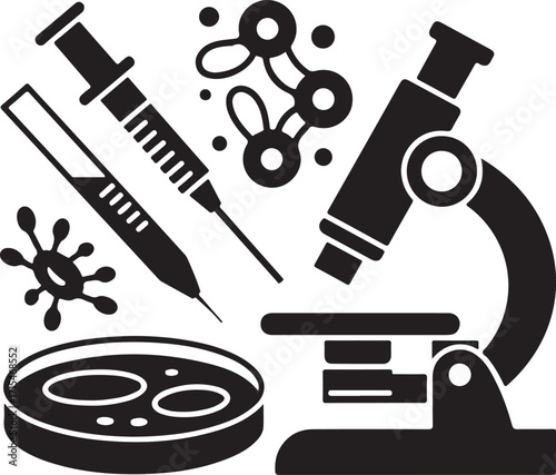 Microscope, syringe, and cells for vital research