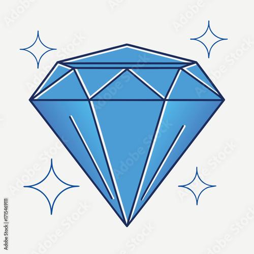 Sparkling Gemstone A Digital Depiction of a Flawless Diamond with Facets and Brilliant Shine Showcasing Light Play