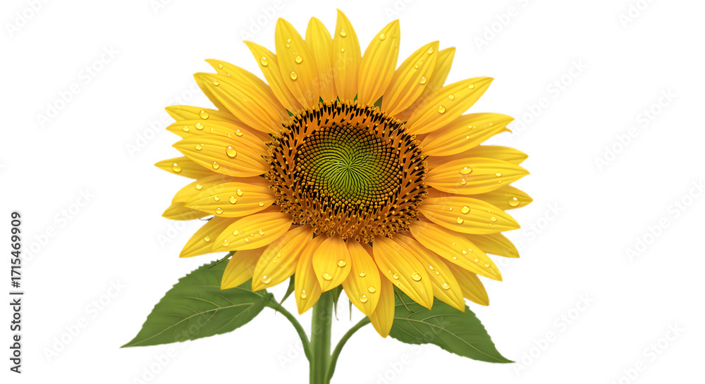 Obraz premium Radiant Sunflower Bloom Isolated on Black Backdrop Showcasing Floral Details