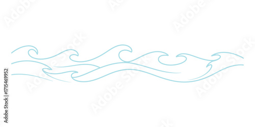 Stylized Ocean Waves Vector Illustration for Nautical Themes and Water-Related Designs