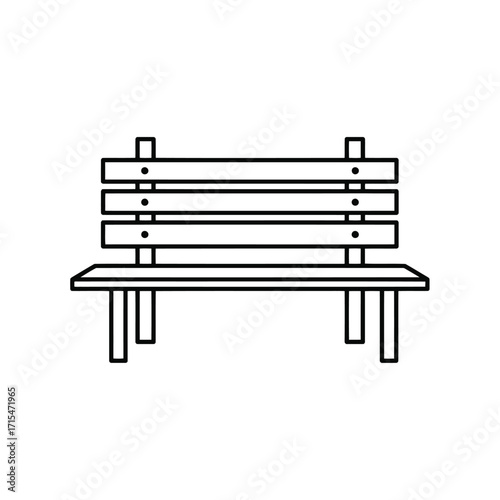 Vector art of simple line art of a park bench