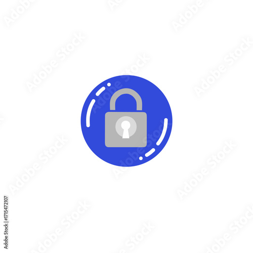 padlock inside a blue circle. Concept of security, privacy, data protection, safety, and access control.