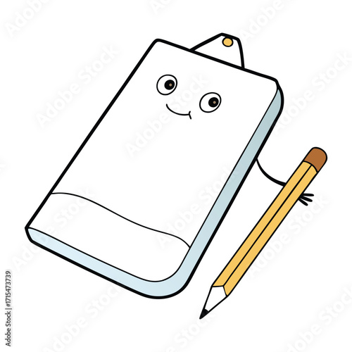 A simple white pad paired with a pencil, perfect for sketching, note-taking, or brainstorming ideas. A clean and minimal setup for creativity and organization.
