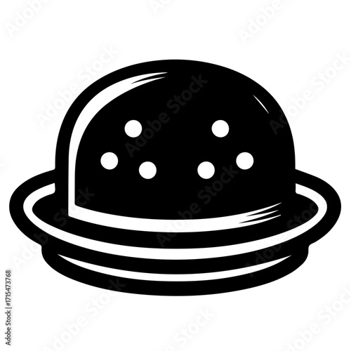 Illustration of a black and white tea strainer with holes for filtering loose leaf tea leaves