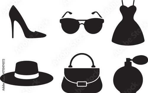 Chic fashion accessories icons for style and elegance