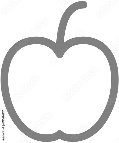 Monochromatic Apple Silhouette: A simple yet striking illustration of a single apple in grayscale.