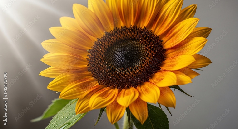 Fototapeta premium Radiant Sunflower Bloom Bathed in Sunlight - A Symbol of Summer.