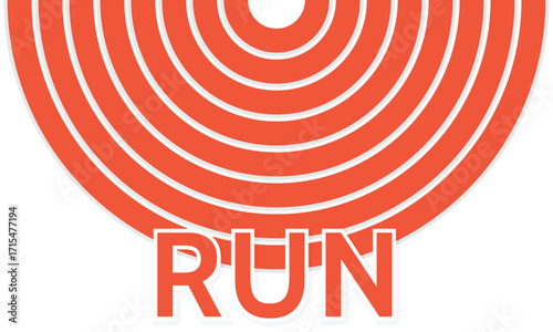 Run background. Vector layout template design for run, championship or any sports event. Poster design with abstract running track on stadium with lane.