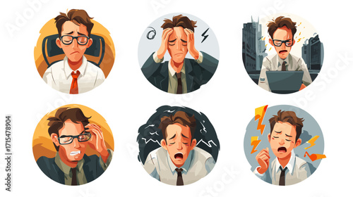 Businessman Experiencing Stress and Overwhelm.