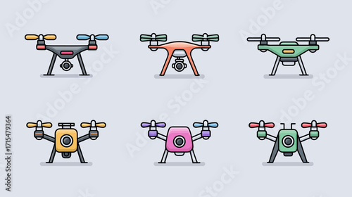 Collection of six diverse drone designs.