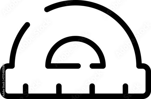Minimalistic Rounded Modern Line Art Arch engineer civil education Icon