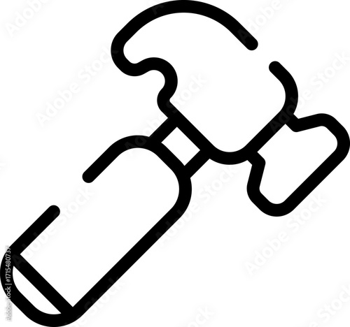 Minimalistic Rounded Modern Line Art Building tool repair auction Icon