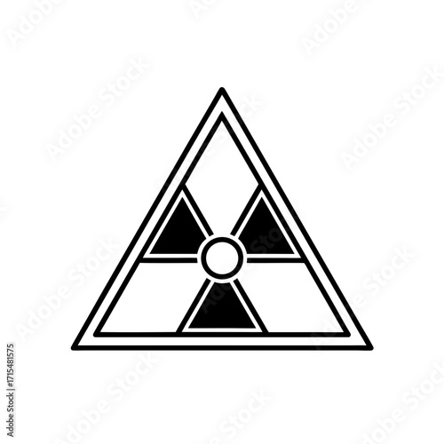 radiation sign icon isolated on white