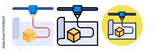 Rapid Prototyping Icon Flat & Flat Line Style Collection Set