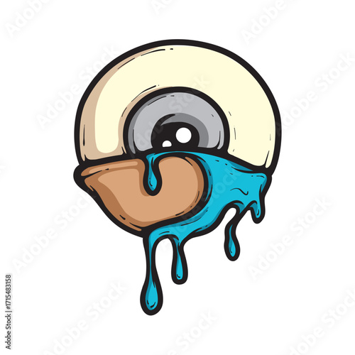 Eye Crying Cartoon Vector Illustration