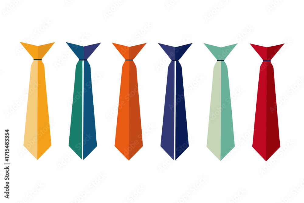 set of colorful tie