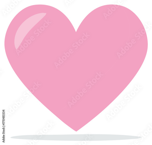 Glossy pink heart illustration, a symbol of love and romance for Valentines Day