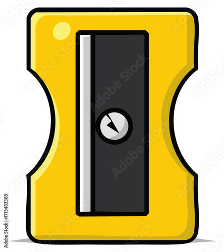 Bright Yellow Handheld Pencil Sharpener with Single Blade for Sharpening Pencils in Classrooms